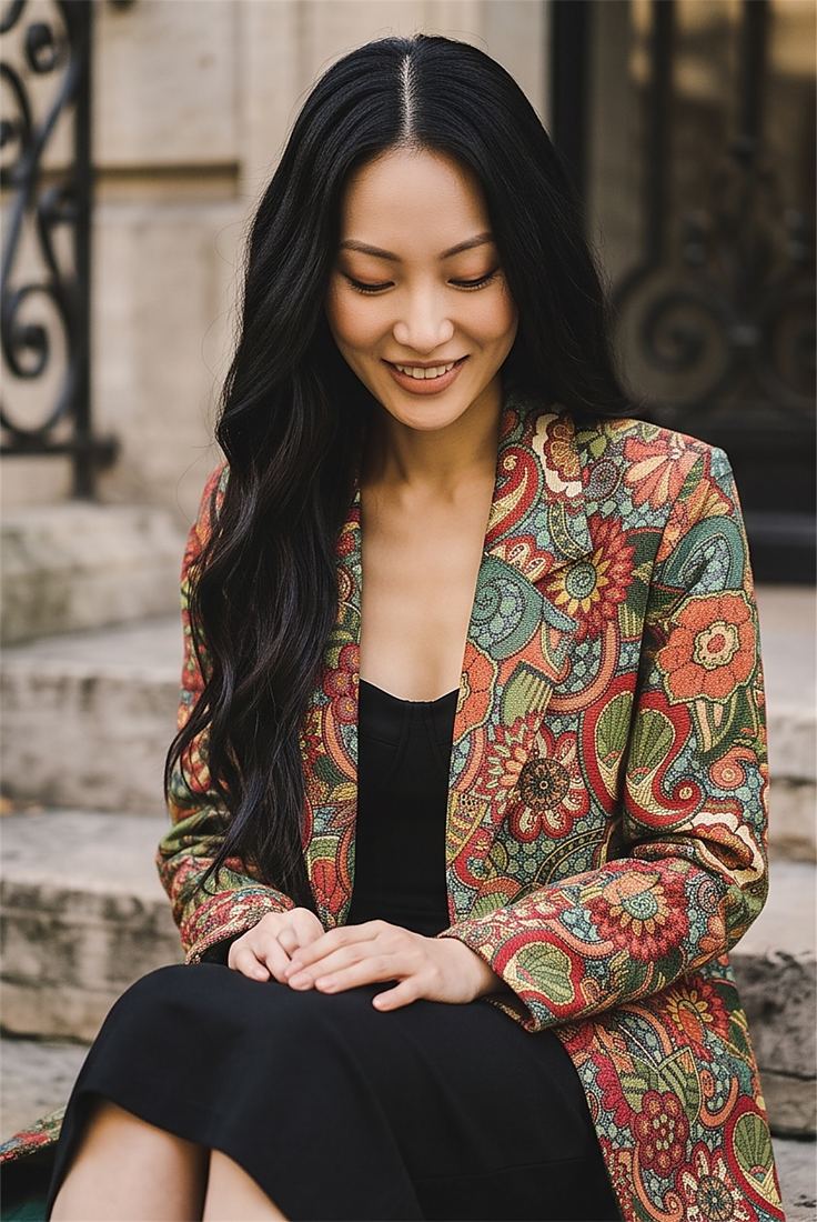 Manteau long Mosaico Floral — Comptoir Latino