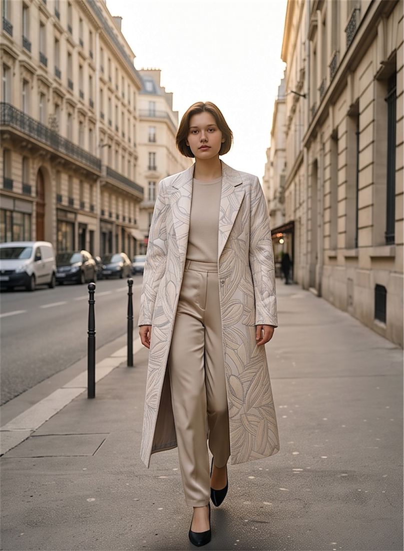 Manteau long Hojas de Marfil — Comptoir Latino